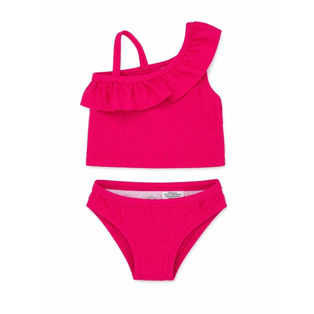 Wonder Nation Toddler Girls 2-Piece Swimsuit Bikini Set | Size 12M | Hot Pink